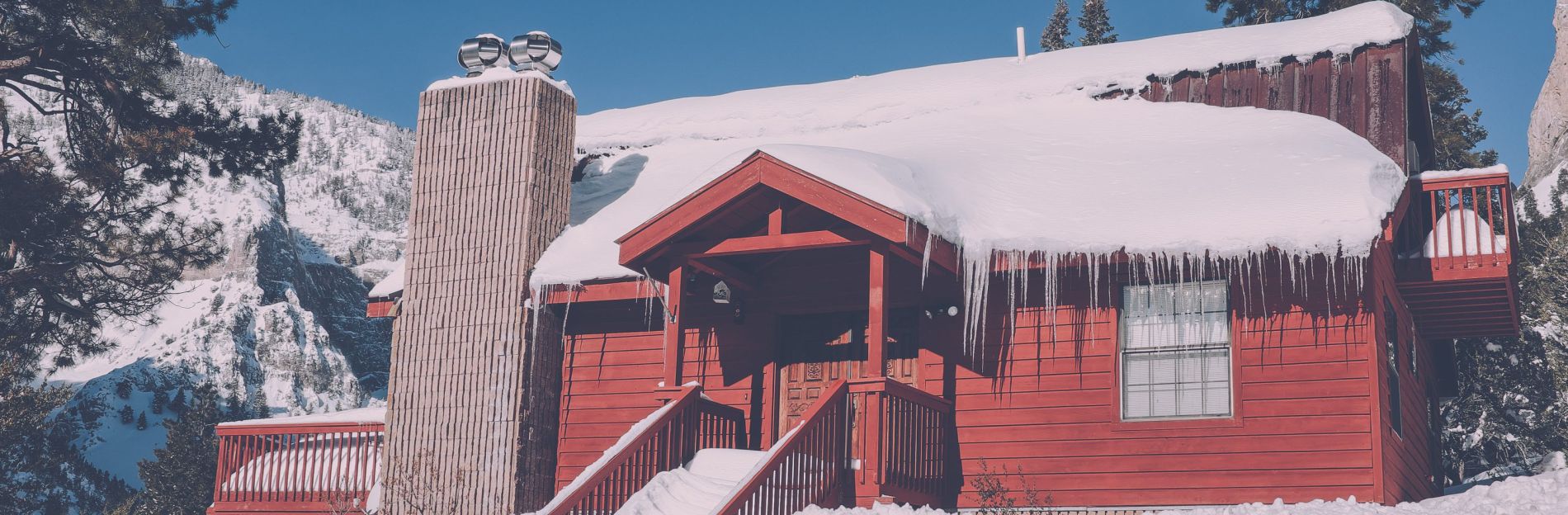 A house in winter with frozen pipes